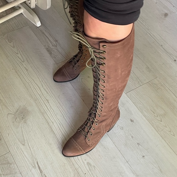 FREE PEOPLE JOE LACE UP BOOT Brown size 10 - Picture 4 of 8